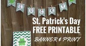 Lucky Banner : St. Patrick's Day Banner free printable. Print this shamrock banner and all you have to do is cut and hang! So easy!