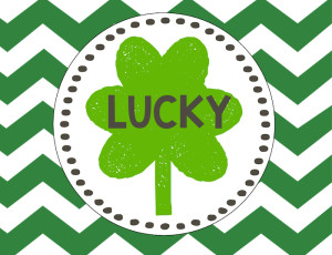 Lucky Free Printable St. Patrick's Day Lucky Art Shamrock Print.