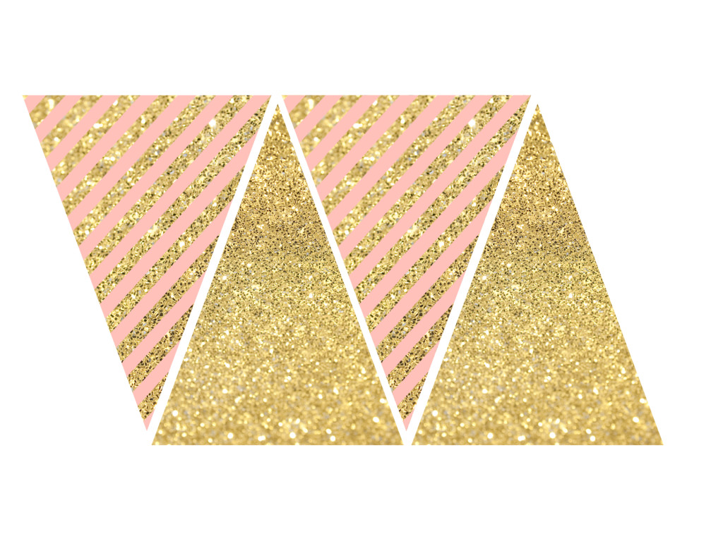 Pink and Gold Banner Free Printable - Paper Trail Design