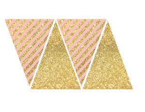 Pink & Gold Banner Free Printable: Print this banner for your party, baby shower, birthday party, or other event. Just print, cut, & hang! Super easy.