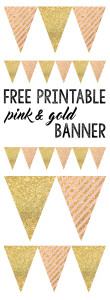 Pink and Gold Banner Free Printable - Paper Trail Design
