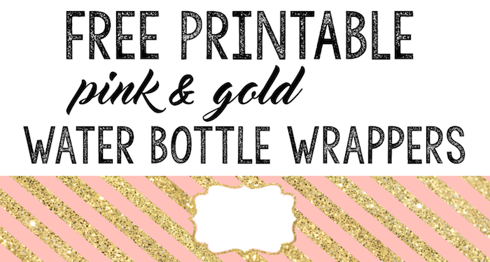 Pink And Gold Water Bottle Wrappers Free Printable Paper Trail Design