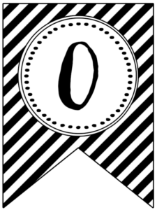 Banner flag with black and white stripes and number -0