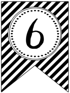 Banner flag with black and white stripes and number -6