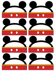 Mickey Mouse Labels free printable and instructions on how to customize them. Use these for food labels or name cards for a baby shower or birthday party.