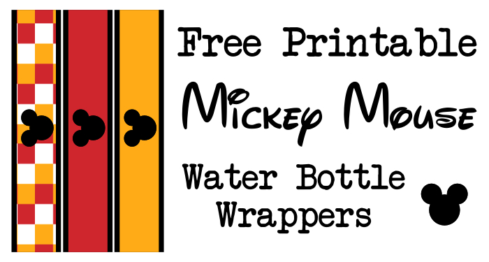 Mickey Mouse Water Bottle Wrappers Free Printable. Print these for your birthday party or baby shower. These are super cute and fun!