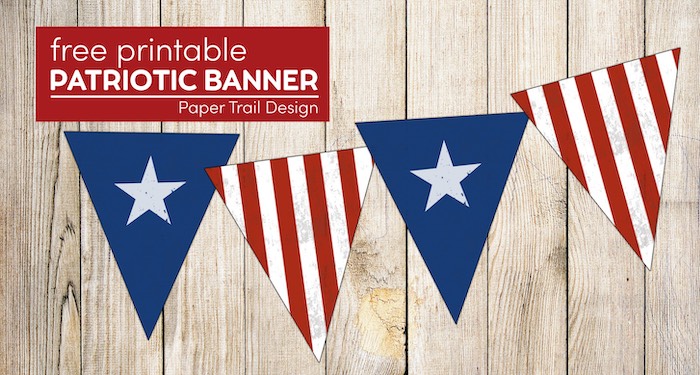 Patriotic banner with stars and stripes with text overlay- free printable patriotic banner