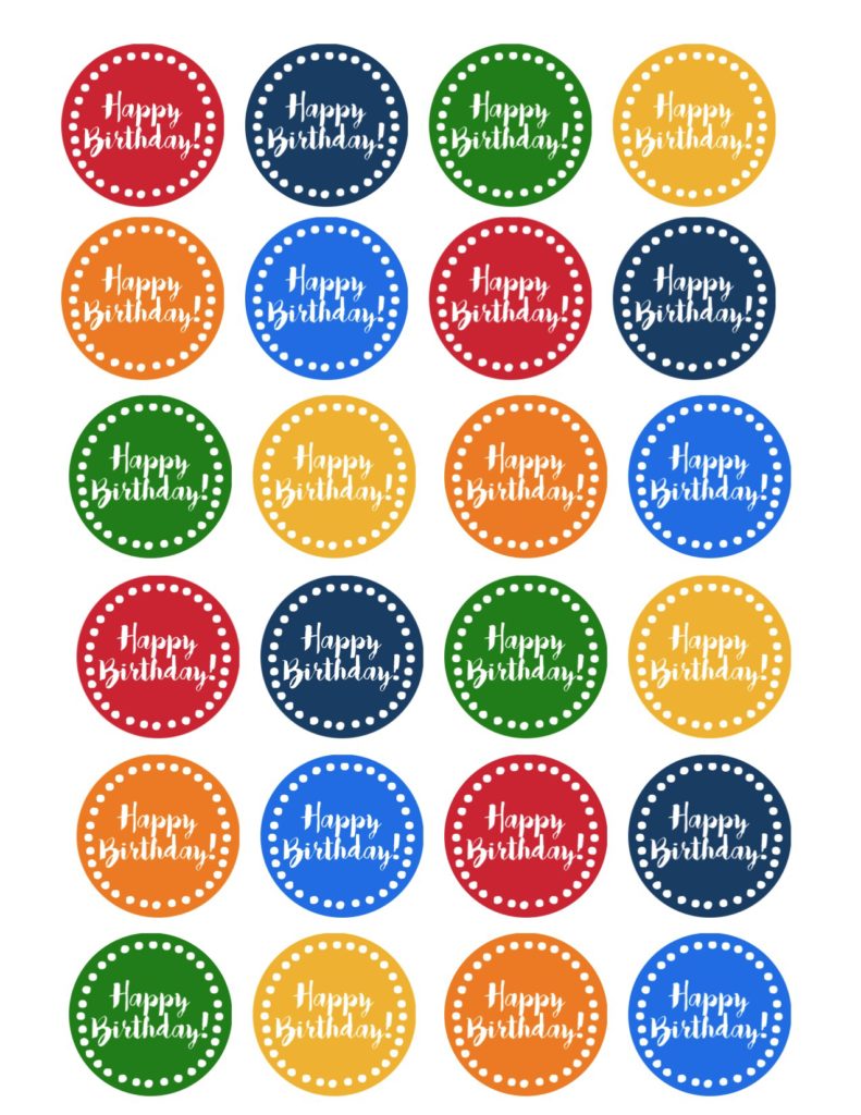 Happy Birthday Cupcake Toppers Free Printable - Paper Trail Design