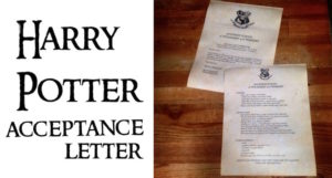 Harry Potter Hogwarts Acceptance Letter easy DIY tutorial with template. Easy tutorial with everything you need to easily make ad personalize your own Hogwarts acceptance letter.