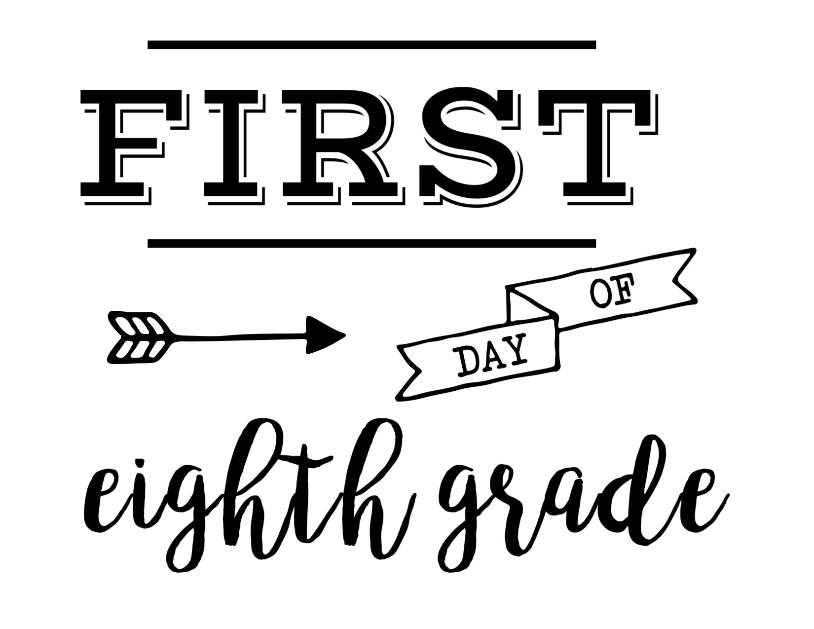Bunting First Day of 8th Grade sign Printable First Day of School sign 2020-2021 Instant Download Eighth Grade Printable file