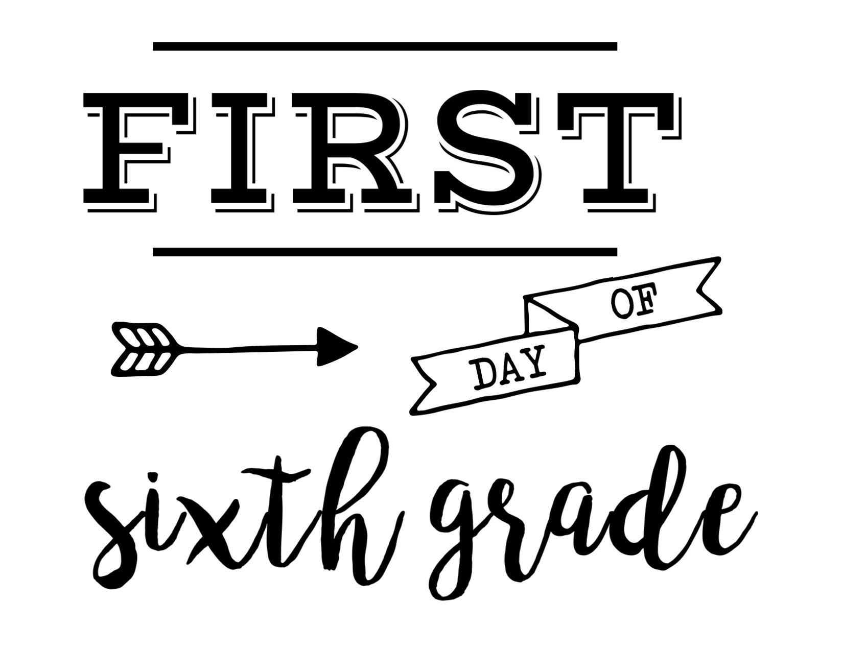 First Day of School Sign Free Printable Paper Trail Design