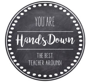 Thank You & Teacher Appreciation Tags Free Printable card. Attach to hand soap, hand lotion, a pedicure gift certificate, hand sanitizer, nail polish, or a fancy bar of soap.