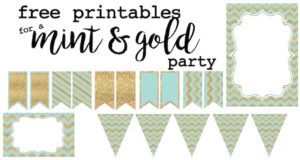 Mint and Gold Party Free Printables - Paper Trail Design