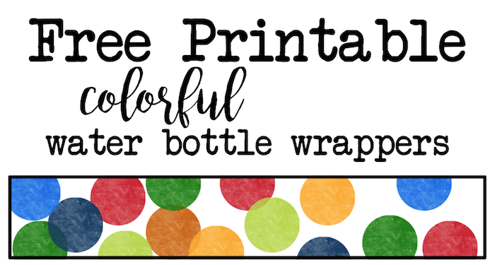 Colorful water bottle wrappers free printable. Print these rainbow confetti polka dot bottle wrappers for your colorful themed birthday party, baby shower. Great addition to your decor.