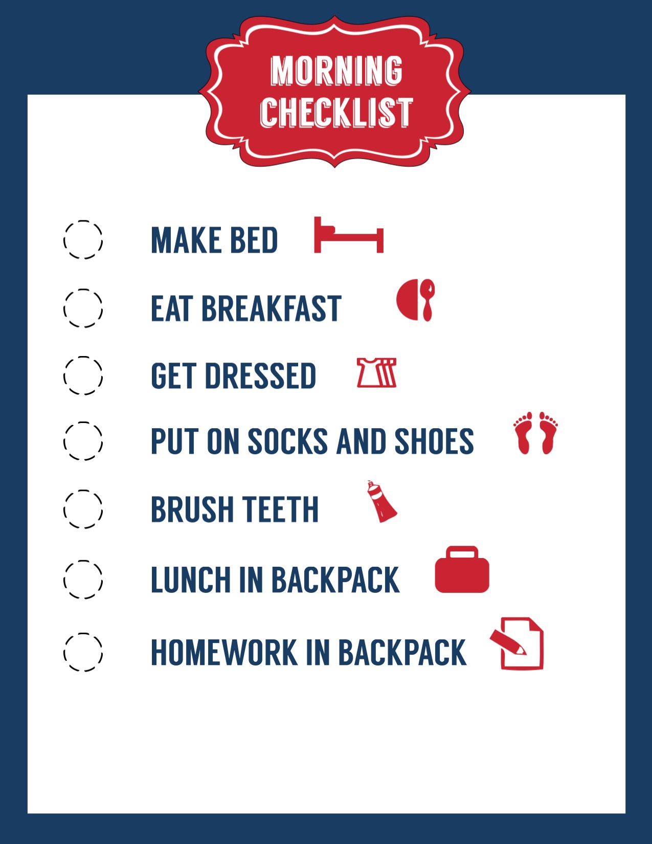 Editable Morning Routine Chart