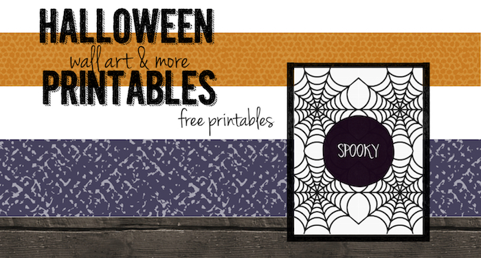 Spooky Halloween Spider Web Free Printable. Decorate your house for Halloween with this free wall art. Just print and frame. Easy decor!