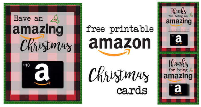 Printable Christmas Gift Card Holders for Amazon. Print free printable flannel Christmas cards for amazon gift cards. Great teacher gift for Christmas.