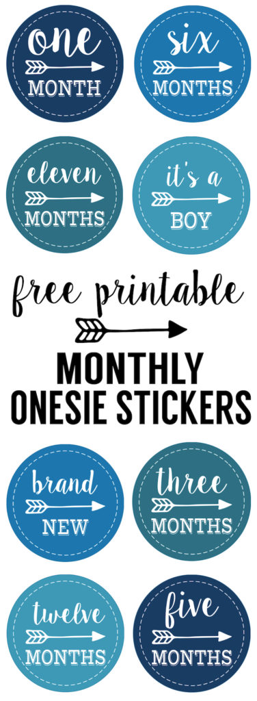 Baby Boy Monthly Onesie Stickers Free Printable - Paper Trail Design