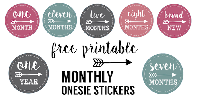 Baby girl monthly onesie stickers free printable. Print these free baby onesie stickers to take month by month photos of your newborn. Makes a great baby shower gift.