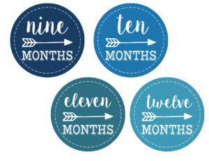 Baby Boy Monthly Onesie Stickers Free Printable. Print these baby boy labels on sticker paper and take a picture of your child each month as they grow. Makes a great baby shower gift.