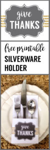 Thanksgiving Silverware Holder Free Printable - Paper Trail Design