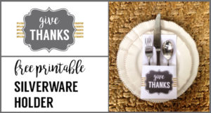Thanksgiving Silverware Holder Free Printable - Paper Trail Design