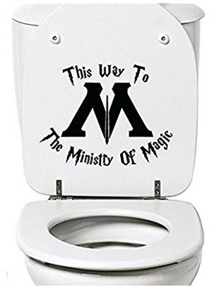 Harry Potter Ministry of Magic Sticker decal for the toilet is one of the best Harry Potter gifts. 