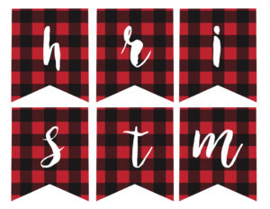 Free Printable Merry Christmas Banner. This Lumberjack flannel print banner makes the perfect rustic Christmas decor for the holidays. Just print, cut, and hang. Easy Christmas decor!