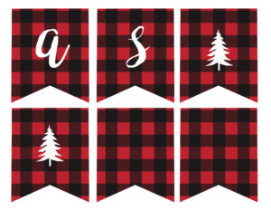 Free Printable Merry Christmas Banner. This Lumberjack flannel print banner makes the perfect rustic Christmas decor for the holidays. Just print, cut, and hang. Easy Christmas decor!