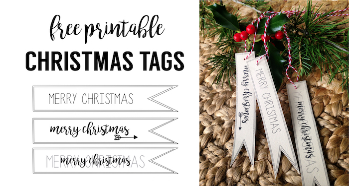 Merry Christmas Tag Free Printable. Attach these gift tags to gifts and packages for your friends and family this Christmas season.