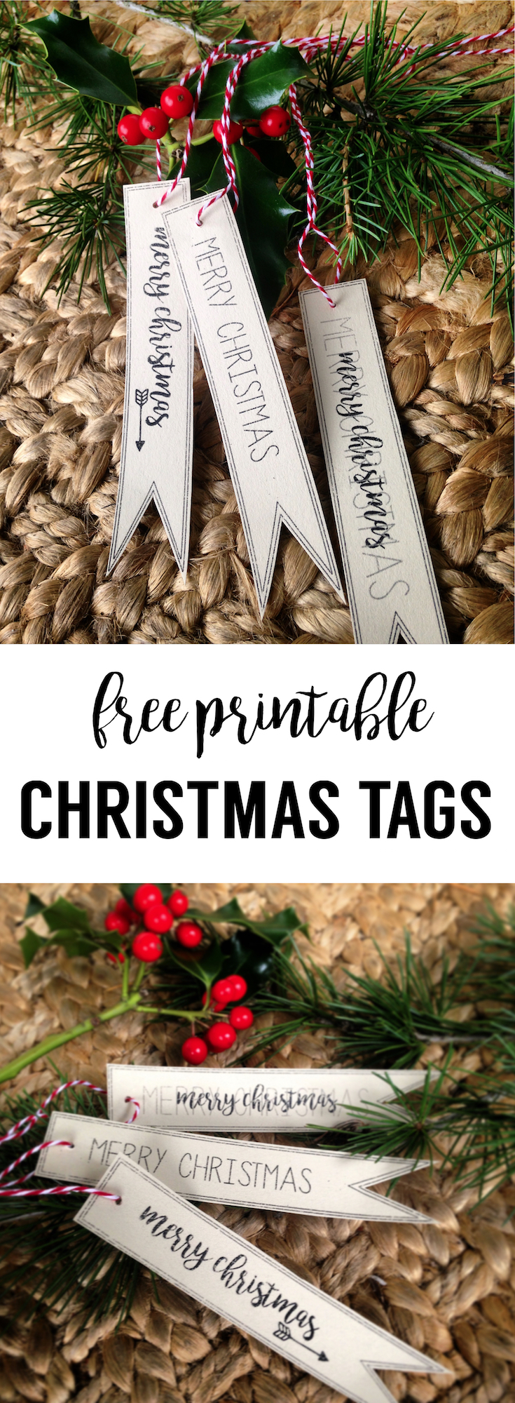 Merry Christmas Tag Free Printable. Attach these gift tags to gifts and packages for your friends and family this Christmas season. 