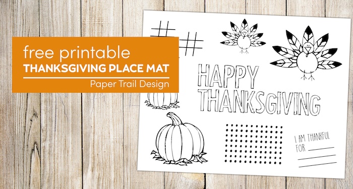 Free Printable Thanksgiving Placemat