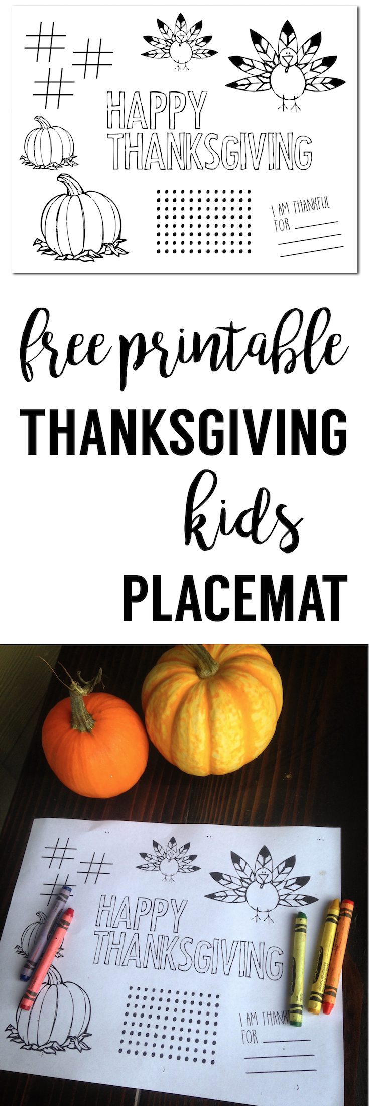 Thanksgiving Placemat Free Printable. Print out this Thanksgiving kids activity page for the kids.