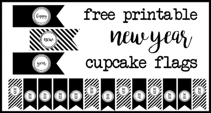 Happy New Year Cupcake Toppers Free Printable. Decorate for your New Year Party with these free cupcake toppers with years 2017, 2018, 2019, 2020, 2021, 2022.