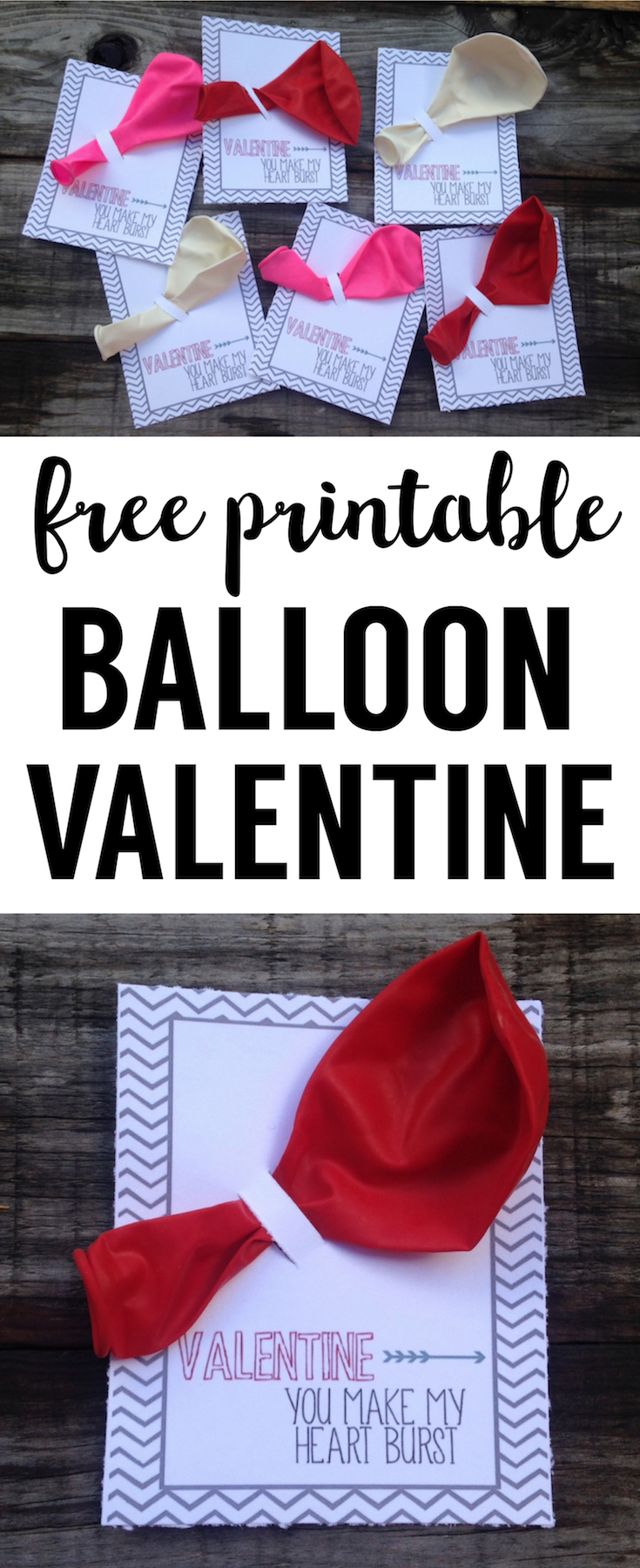 Balloon Valentine Printable DIY Valentine for school valentine exchanges. Easy Valentine idea for kids valentine. They are even cuter with heart shaped balloons!
