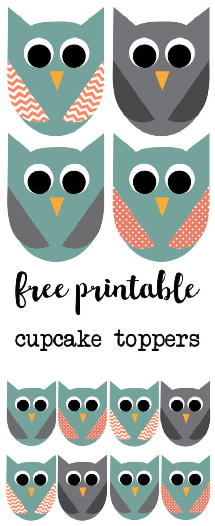 Owl Cupcake Topper Free Printable - Paper Trail Design