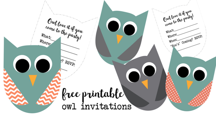 Free Printable Owl Invitations. These cute owl invitations are great for an owl birthday invitation or an owl baby shower invitation. Free printable owl party invitations.