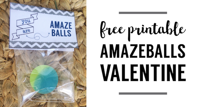 Amazeballs bouncy ball valentine printable. This DIY free printable bouncy ball valentine is an easy valentine for kids to give out this Valentine's Day.
