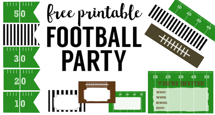 Free Printable Football Decorations {Football Party}. DIY cheap football party decorations for a super bowl party, football team party, birthday party, or baby shower. 