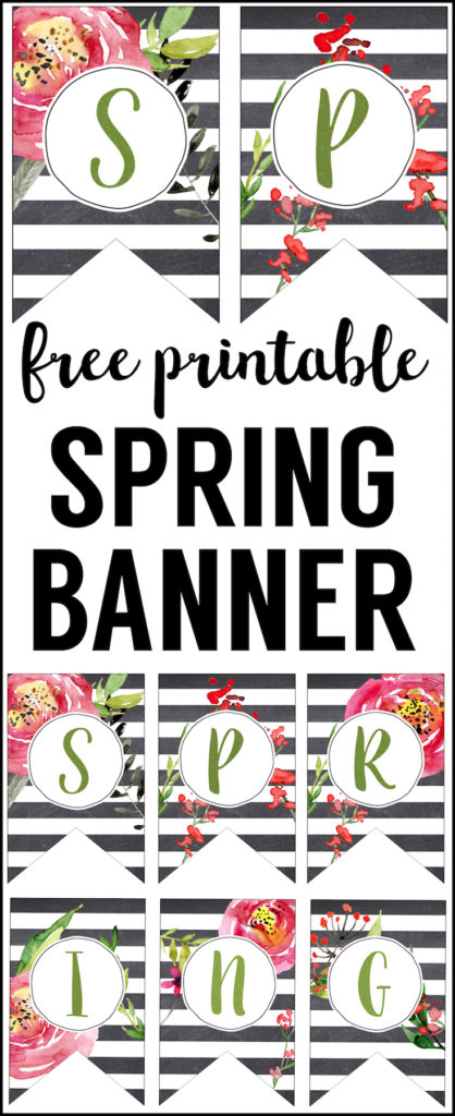 Spring Banner Printable {Spring Decorations} - Paper Trail Design