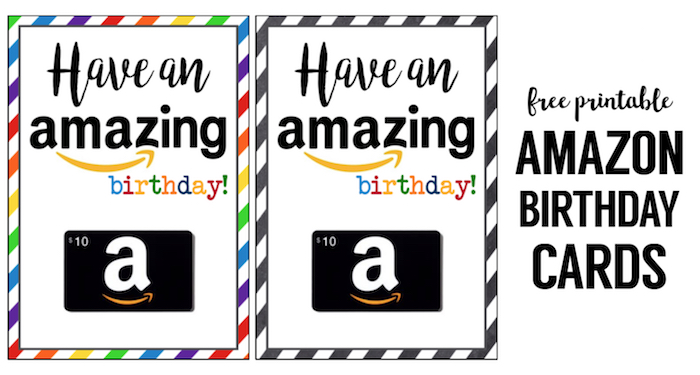 Amazon Birthday Cards Free Printable. Purchase an amazon birthday gift card and pair it with our happy birthday card printable. Easy DIY gift they'll love.