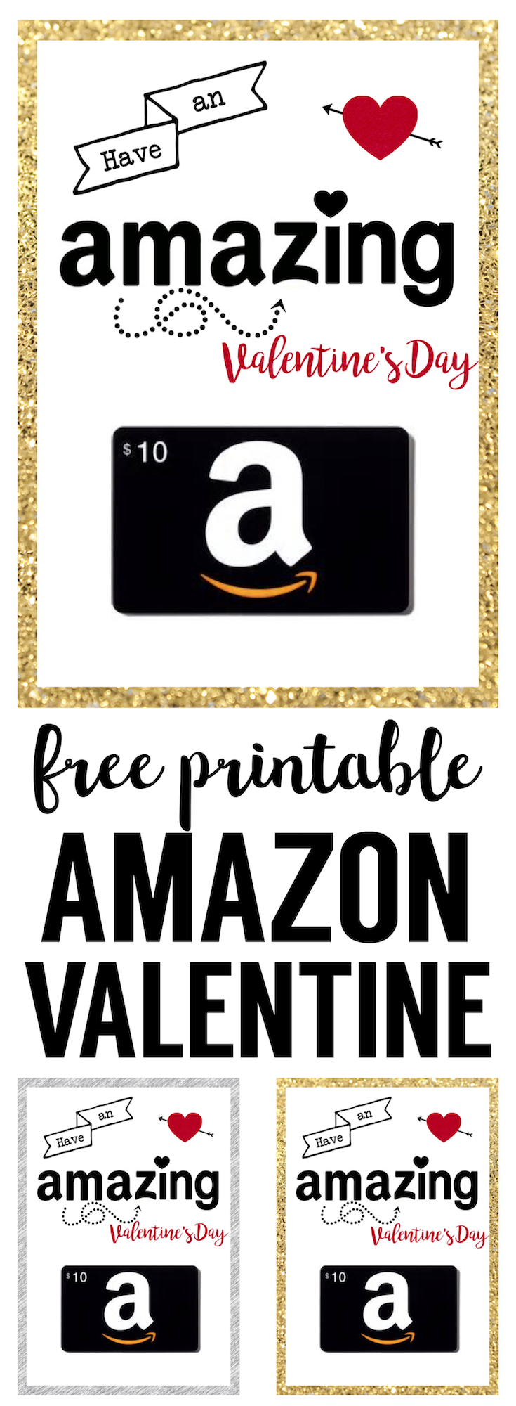 Amazon Valentine Card Printable. This printable amazon gift card valentine is the perfect DIY valentine card. Add a gift card to this free printable Valentine's day card and you are set. 