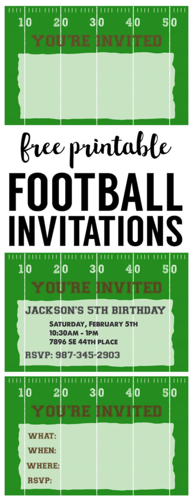 Football Party Invitation Template Free Printable | Paper Trail Design