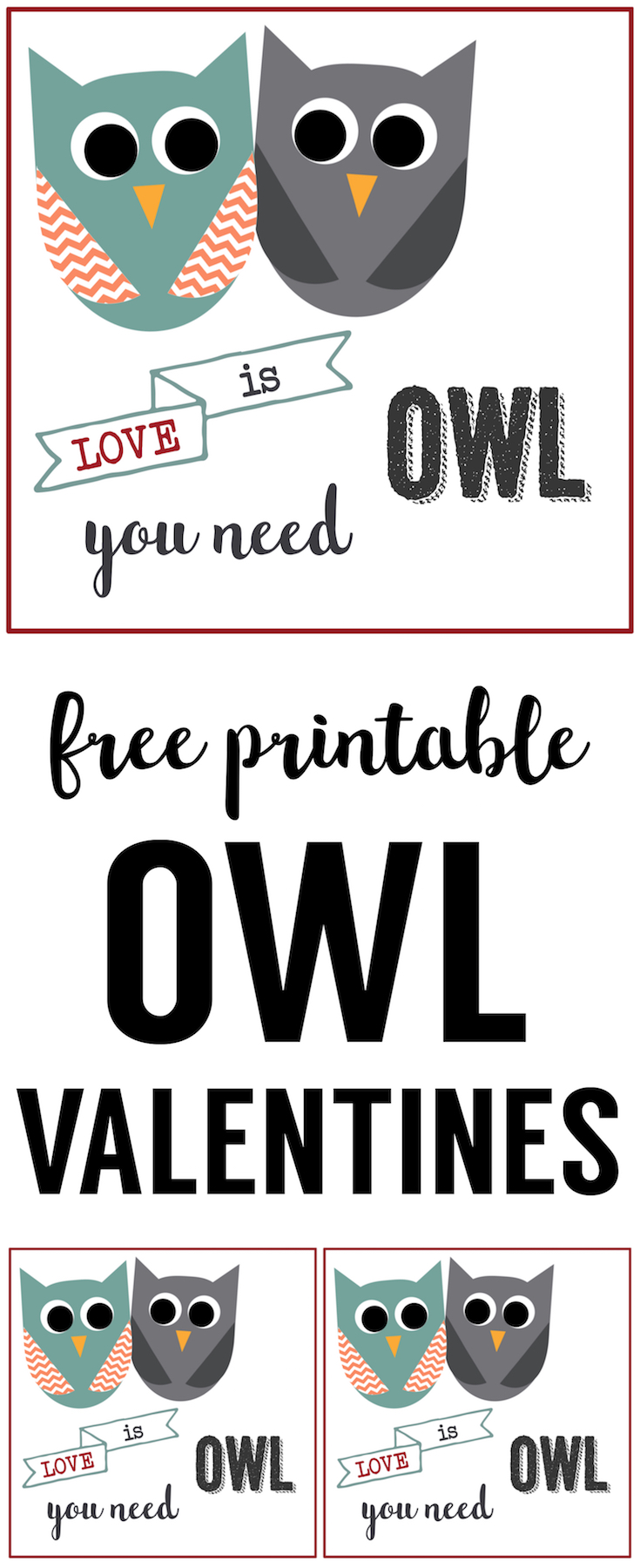 Free Printable Owl Valentine Cards. These free printable owl valentines are an easy DIY valentine to hand out. Owl you need is love valentine.