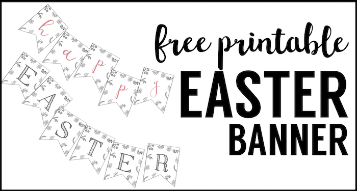 Happy Easter Banner Printable. This Happy Easter banner free printable is fun easy DIY decor for this Spring. Cute Easter Decorations. 
