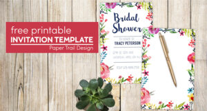 Floral Borders Invitations {Free Printable Invitation Templates ...