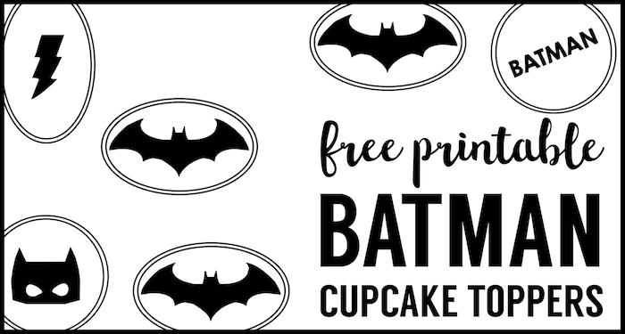 Batman Cupcake Toppers printable. Easy DIY batman cupcake decorations for a birthday party, Halloween party, or boy baby shower decorations.