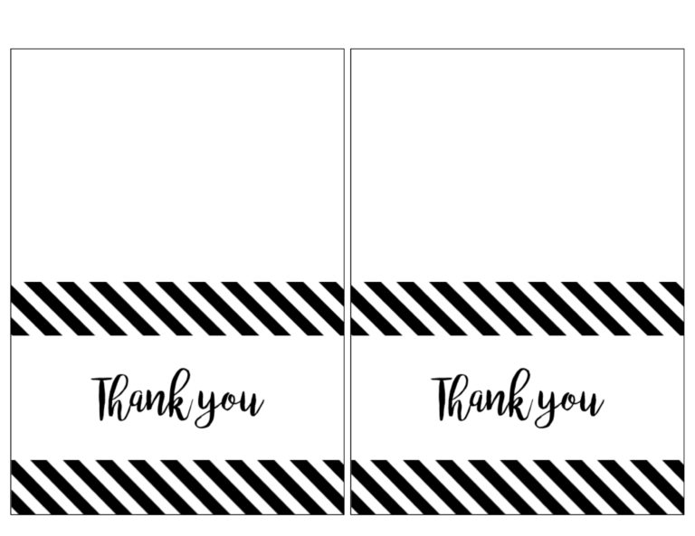 Free Thank You Cards Print Free Printable Black And White Thank You Card Paper Trail Design