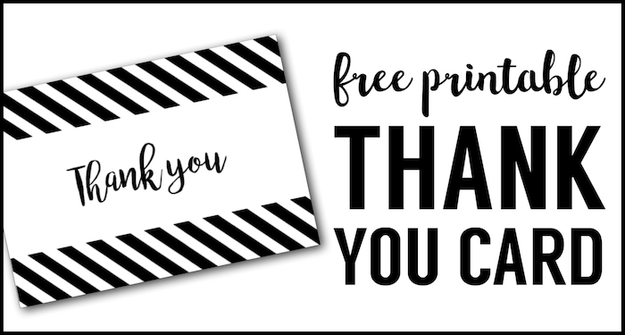 Free Thank You Cards Print. Free Printable DIY thank you card in black and white brush script. Get these printable thank you cards free.