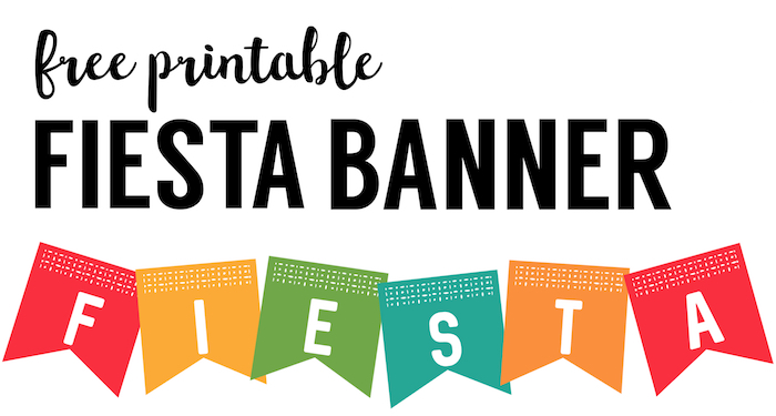 Fiesta Banner Printable. Cinco de Mayo decorations ideas. Happy Cinco de Mayo banner printable. Free printable Cinco de Mayo banner or Fiesta party banner.